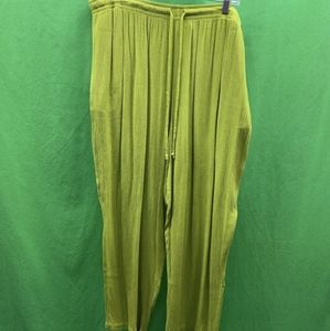 LAST CHANCE Sag Harbor Woman 2X Green Wide Leg Crinkle Pants